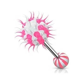 Šperky4U piercing do jazyka silikonový střapec PJ01196-PW