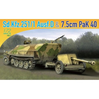Dragon models Sd.Kfz.Ausf.D & 7.5cm PaK 40 251:1 1:72