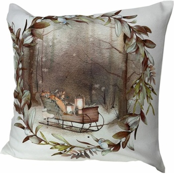 Polášek Vianočný dekoračný poťah na vankúš - Sane 40 x 40