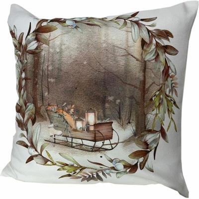 Polášek Vianočný dekoračný poťah na vankúš - Sane 40 x 40