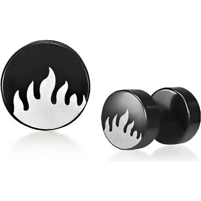 Šperky eshop falešný plug do ucha pár stříboné plameny F16.11