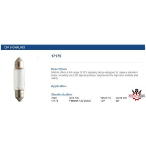 NARVA NARVA-17175 -12V 5W -сульфидна /41мм. / ('17175)