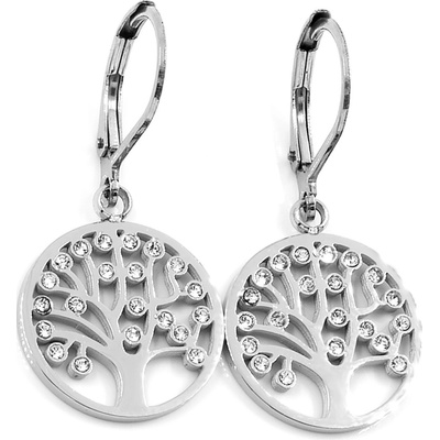 BRUNOshop.cz Visací náušnice STROM ŽIVOTA s kamínky S3835