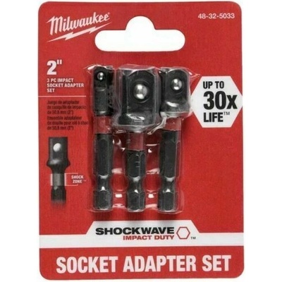 Milwaukee Sada adaptér z Hex 1/4˝ na čtyřhran 1/4˝, 3/8˝, 1/2˝