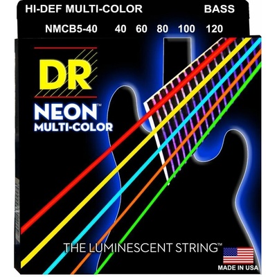 DR Strings Neon Multi-Color NMCB5-40