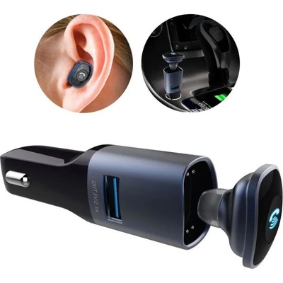 Autonabíjačka s Bluetooth slúchadlom + USB port + 3.5 mm audio výstup