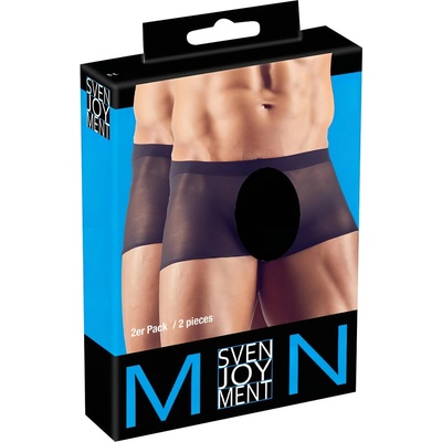 Svenjoyment - мъжки прозрачни боксерки комплект - черен - 2 части - S-L
