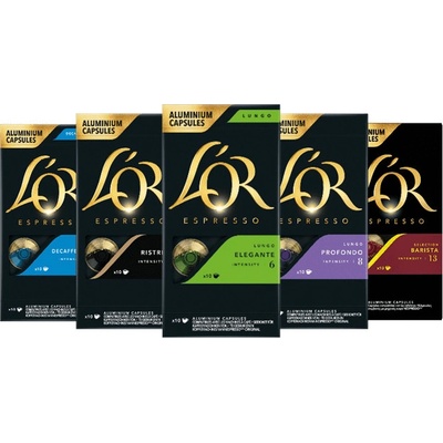 L'Or MixPack Essential s Decaffeinato kapslí kompatibilních s Nespresso Original kávovary 50 ks