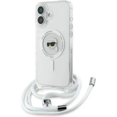 KARL LAGERFELD Калъф Karl Lagerfeld Crossbody IML Karl Head Magsafe за iPhone 16 - прозрачен (3666339320522)