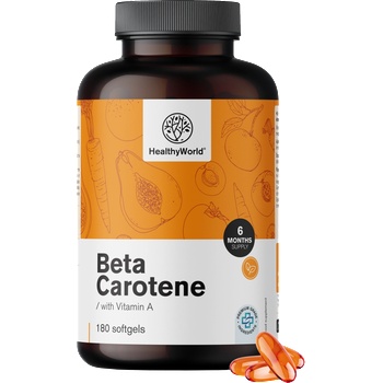 HealthyWorld Beta-Carotene - 180 гел-капсули