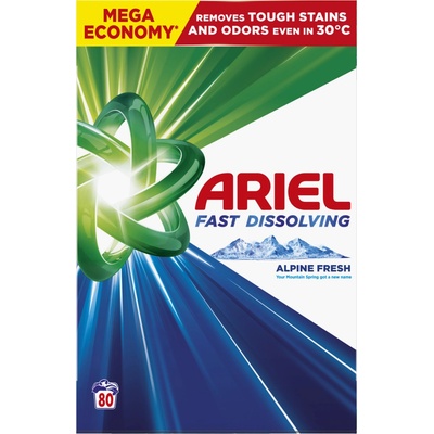 Ariel Mountain Spring box prací prášok na farebné oblečenie 80 PD 4,4 kg