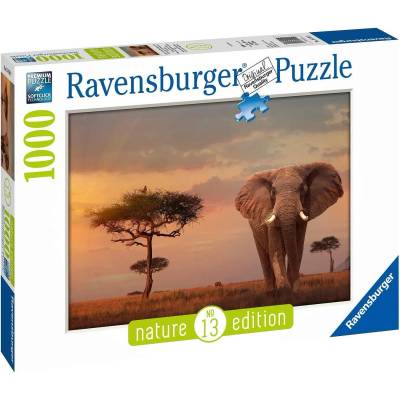 Ravensburger Пъзел Ravensburger 1000 елемента Слон в Масай мара 151592