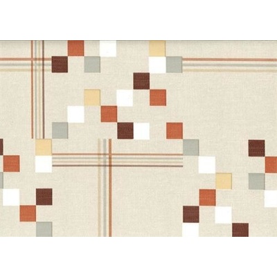 Impol Trade ubrus PVC 3673092 čtverce hnědé návin 20 mx140cm