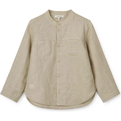 Liewood Детска риза с лен Liewood Flynn Linen Shirt в бежово (LW18715)