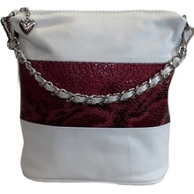 Facebag kožená crossbody hadí 6061 fialová bílá