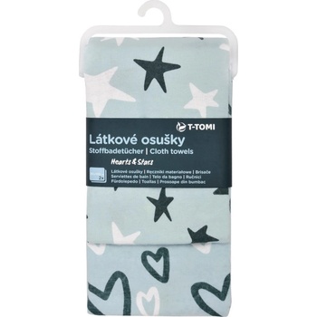 T-TOMI Látkové osušky Hearts&Stars 2ks