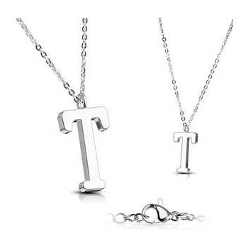 Šperky4U Ocelový řetízek s přívěškem iniciála OPD0096-T