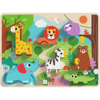 Tooky Toy Дървен пъзел 3d диви животни th633 - 8 части