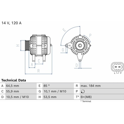 Alternátor BOSCH 0 986 087 120