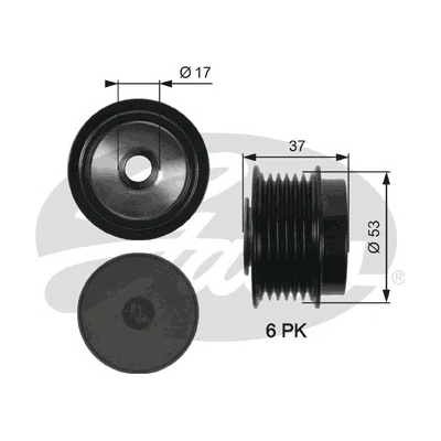 Voľnobeżka alternátora GATES OAP7015