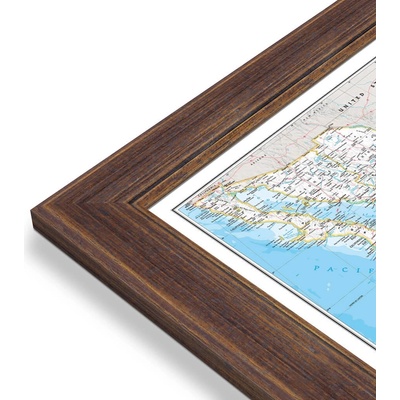 National Geographic Mexiko - nástěnná mapa Classic 90 x 60 cm Varianta: mapa v dřevěném rámu, Provedení: Volta ořech