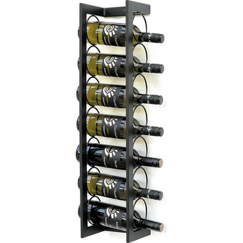 DanDiBo Stojan na víno kovový nástenný 75 cm čierny 96291 na 7 fliaš