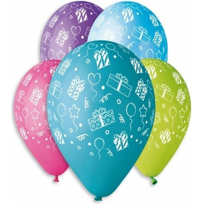 Smart Balloons Balónik/Balonky nafukovacie s potlačou jednorožec 13'' priemer 33cm 5ks v sáčku