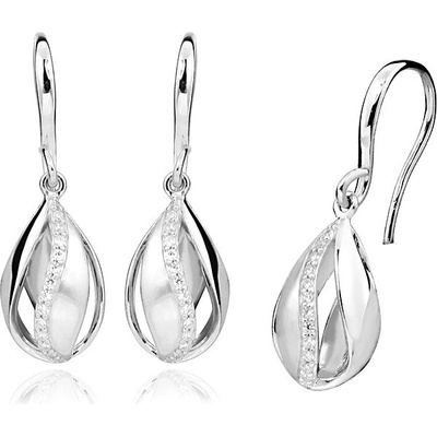 Silver Cat náušnice se zirkony SC394