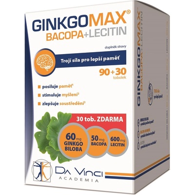 Da Vinci Academia GinkgoMAX+Bacopa+Lecitin 90+30 tobolek – Zbozi.Blesk.cz