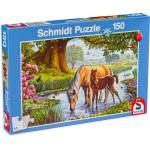 Schmidt Spiele Пъзел Schmidt от 150 части - Коне край реката (56161) - baby