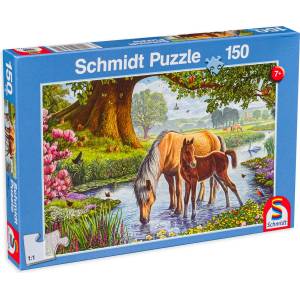 Schmidt Spiele Пъзел Schmidt от 150 части - Коне край реката (56161) - baby