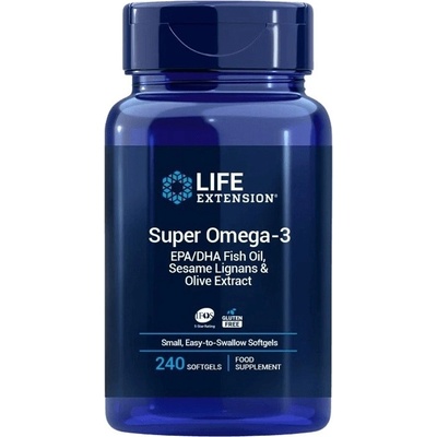 Life Extension Super Omega-3 EPA/DHA Fish Oil Sesame Lignans & Olive Extract 240 kapsúl