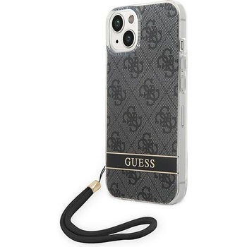 GUESS Кейс Guess GUOHCP14MH4STK за iPhone 14 Plus 6.7", черен / черен, твърд, 4G Print Strap (3666339093808)