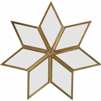 Ib Laursen Dekorativní skleněný tác Star Shaped, zlatá barva, sklo, kov