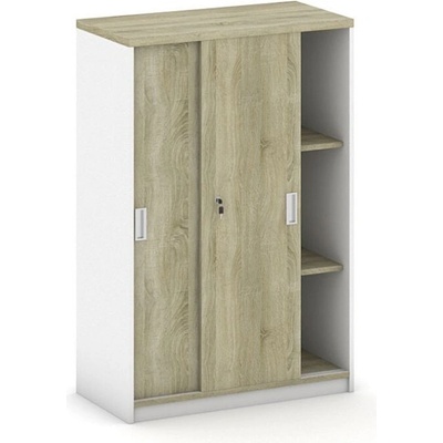 Mirelli, Skříň zasouvací 800 x 400 x 1200 mm, bílá/dub sonoma – Zboží Mobilmania