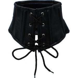 Kiotos Leather Lace-Up Corset Collar Black