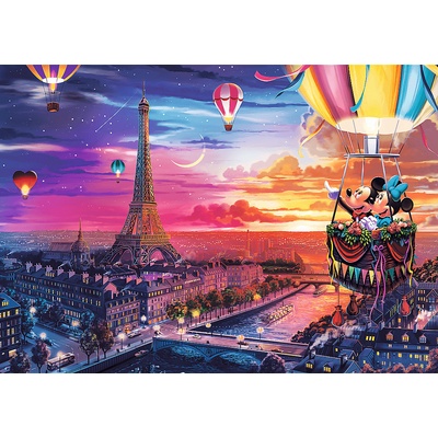 Trefl - Puzzle Puzzle Premium Plus: Mickey and Minnie in Paris - 1 000 piese