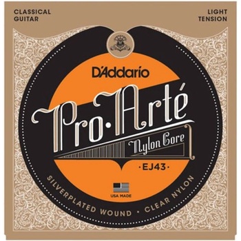 D'Addario EJ43, Струни за класическа китара, Леко напрежение, Прозрачни, Silver (EJ43)