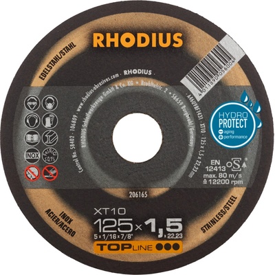 RHODIUS Extra tenký řezný kotouč XT10 125 x 1,5 x 22,23 TOPline 206165