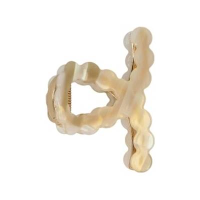 Solida Haarklammer Loop-Form Acryl Metall Gold Sponky do vlasů Unisex 1 ks