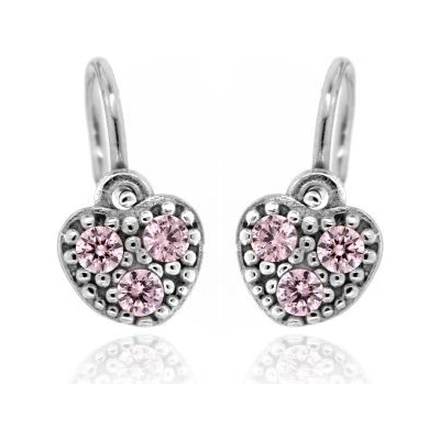 Zlatnictví U Kostela zlaté náušnice pro miminko růžová srdíčka 46807R