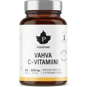 Puhdistamo - Real Foods Oy Витамин С 800 mg 60 капсули | Puhdistamo (223530 (000190) PHD)