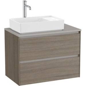 Roca Шкаф за умивалник, Ona 800 dark elm, с две чекмеджета, ляв, без умивалник (A857631511)