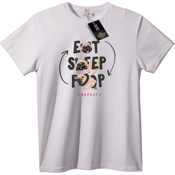 NOONEBRAND Тениска Животът на мопс - 6XL, White