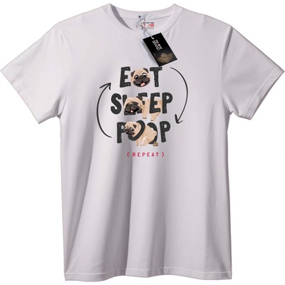 NOONEBRAND Тениска Животът на мопс - 6XL, White
