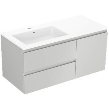 Mexen Orio баня шкаф 100 cm с мивка Otis лява, 2S, 1D, сива мат/бяла мат - 91A13-10047-3-BBFFF62-W18L01 (91A13-10047-3-BBFFF62-W18L01)