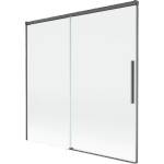 Mexen Rox разтегателен параван за вана, 2-крилен, 160 x 150 cm, прозрачен, четкан (8C9-160-001-66-00)