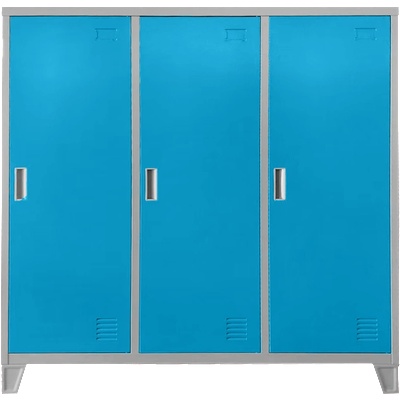 МЕТАЛЕН ШКАФ cr-1605-3 jz - СИВ/СВЕТЛО СИН