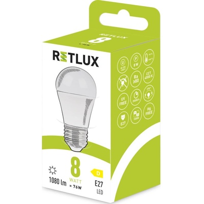 RETLUX RLL 642 G45 E27 miniG 8W CW D