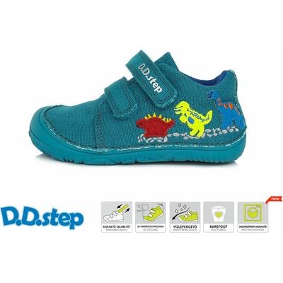 D.D.Step plátené barefoot tenisky C073 dino emerald